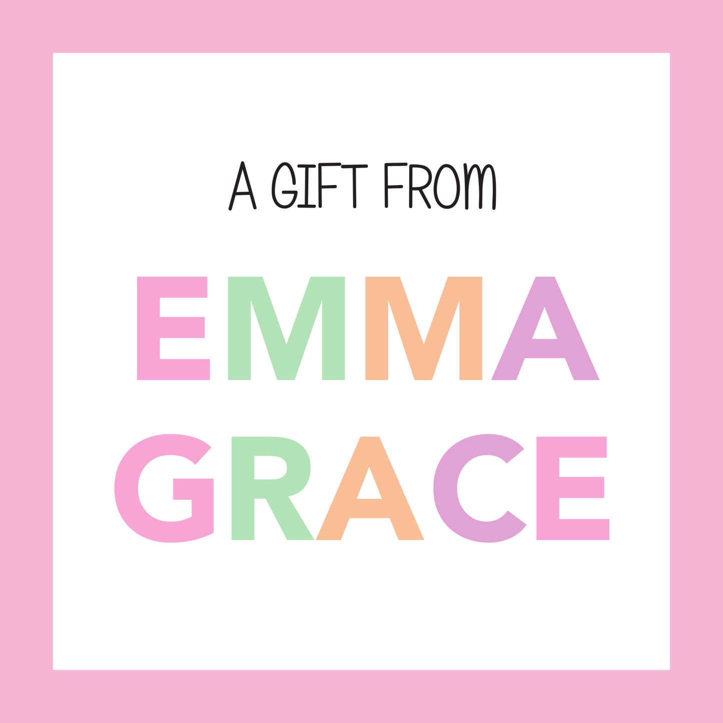 Pink Name Sticker