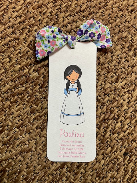 Bookmark Girl Blue Bow