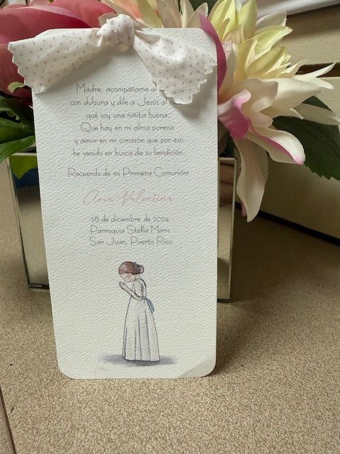 Bookmark Girl With Dots Ribbon