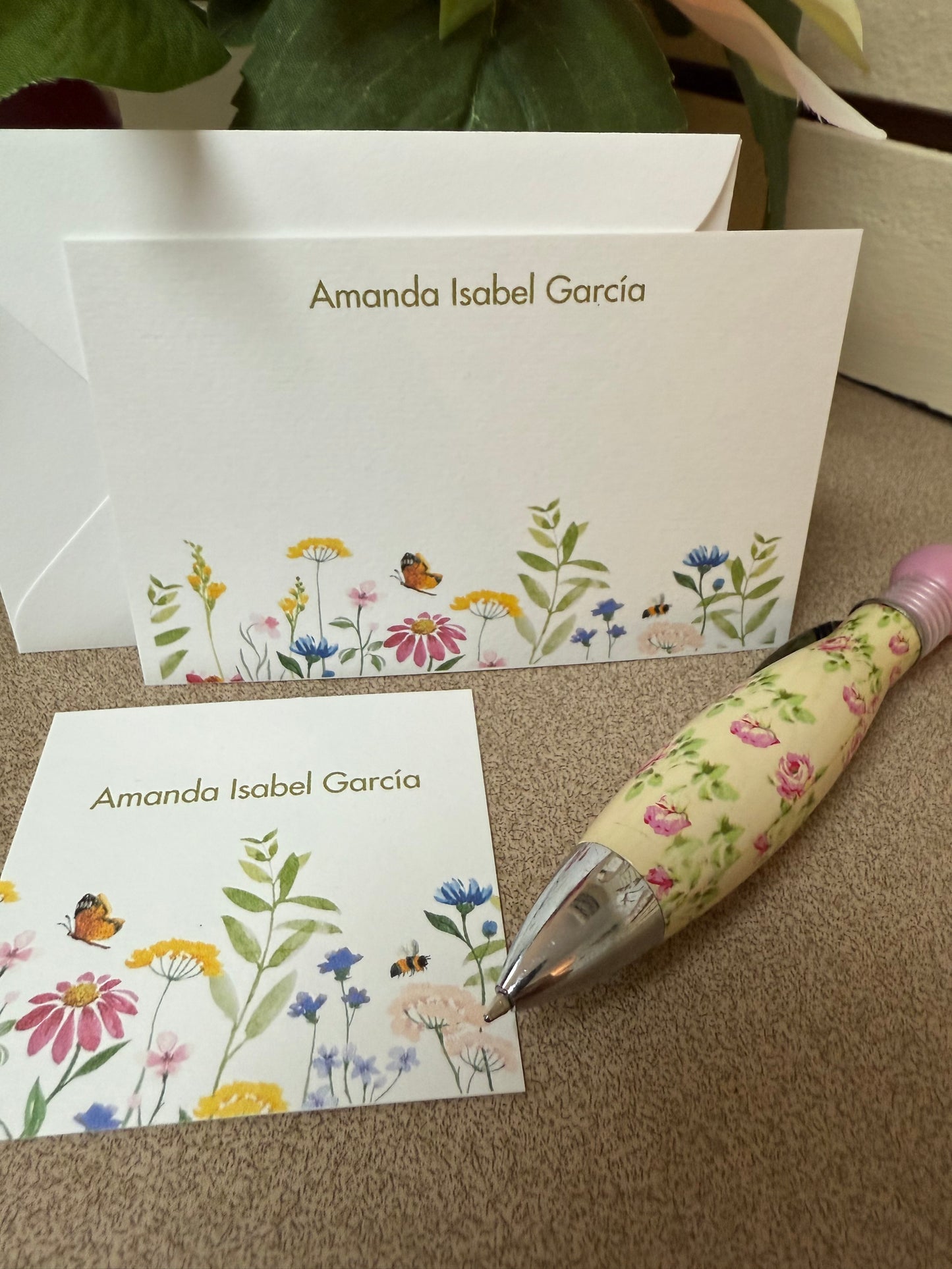 Spring Flat Thank you card with Gift Card Duo