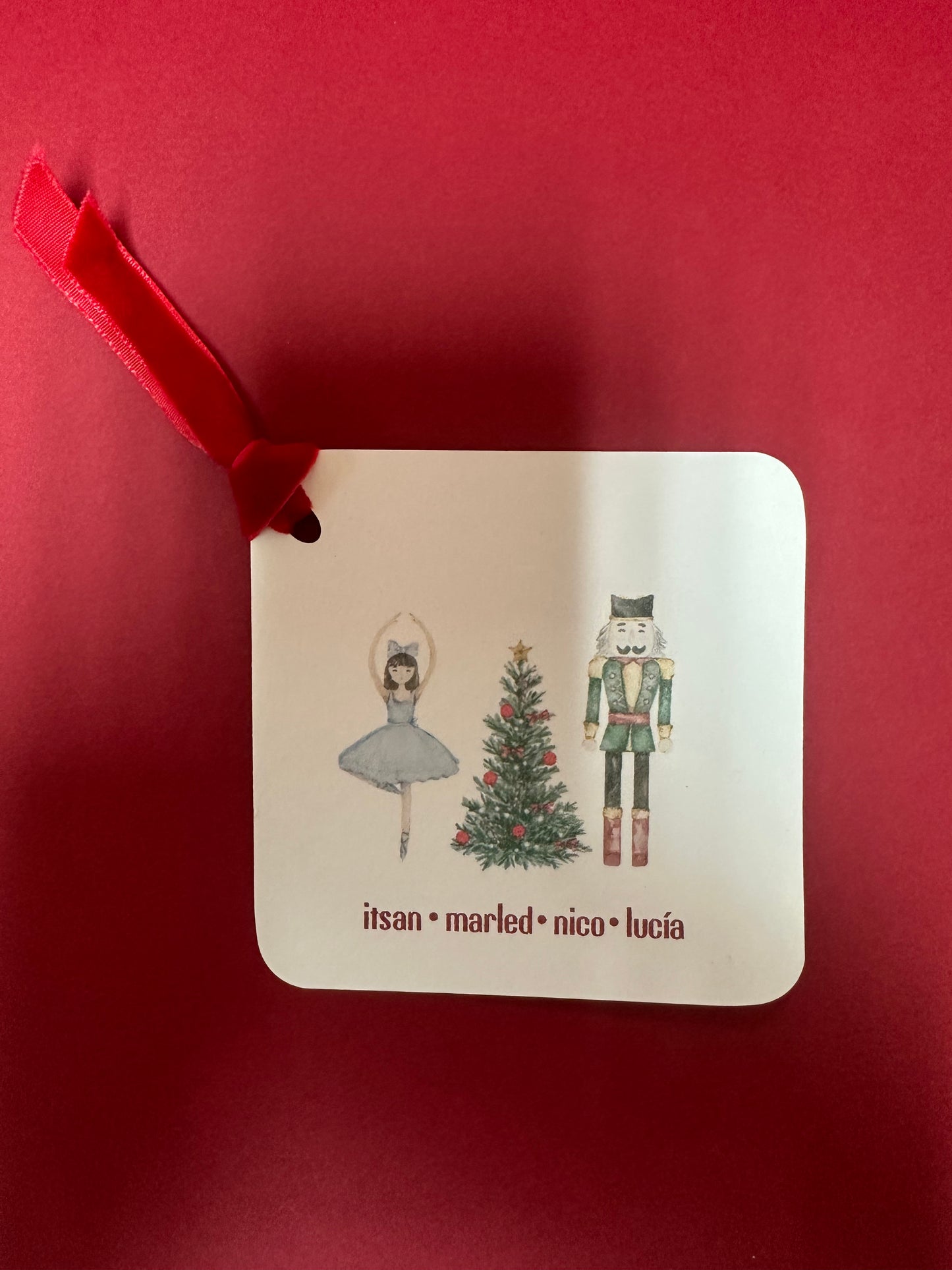 Ballerina, Nutcracker and Xmas Tree Gift Tag