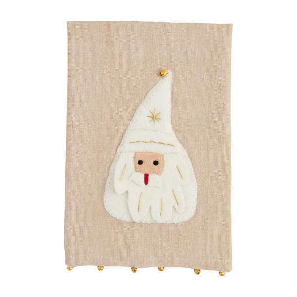 Santa Neutral Applique Towel