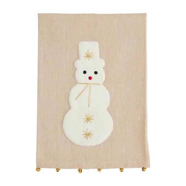 Snowman Neutral Applique Towel