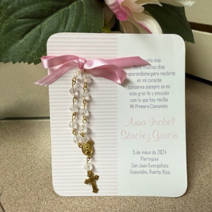 Girl Rosary Stripes Card