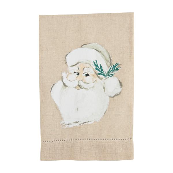White Santa Painted Towel