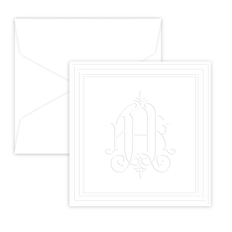 Gift Enclosures white/Monogram Blind Embossed