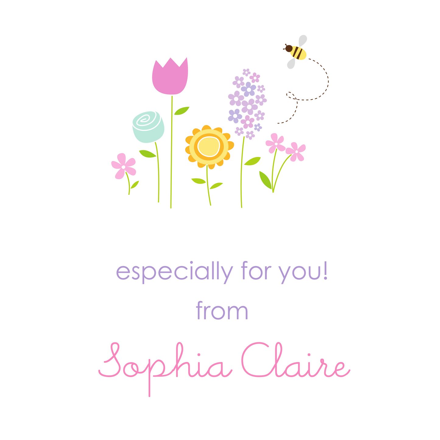 Flowers and Bee Sticker