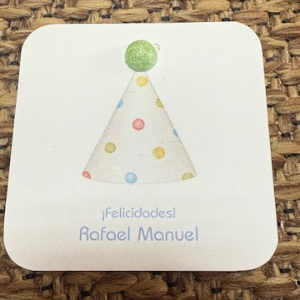 Gift Tag Happy Hat Green/Blue