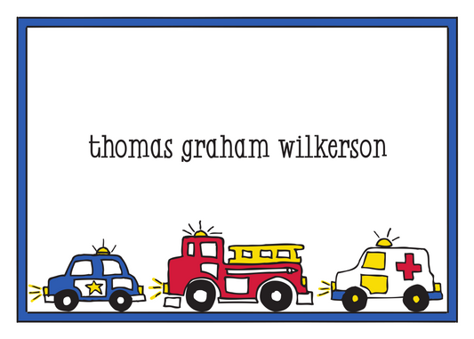 Police and Fire Trucks Sticker
