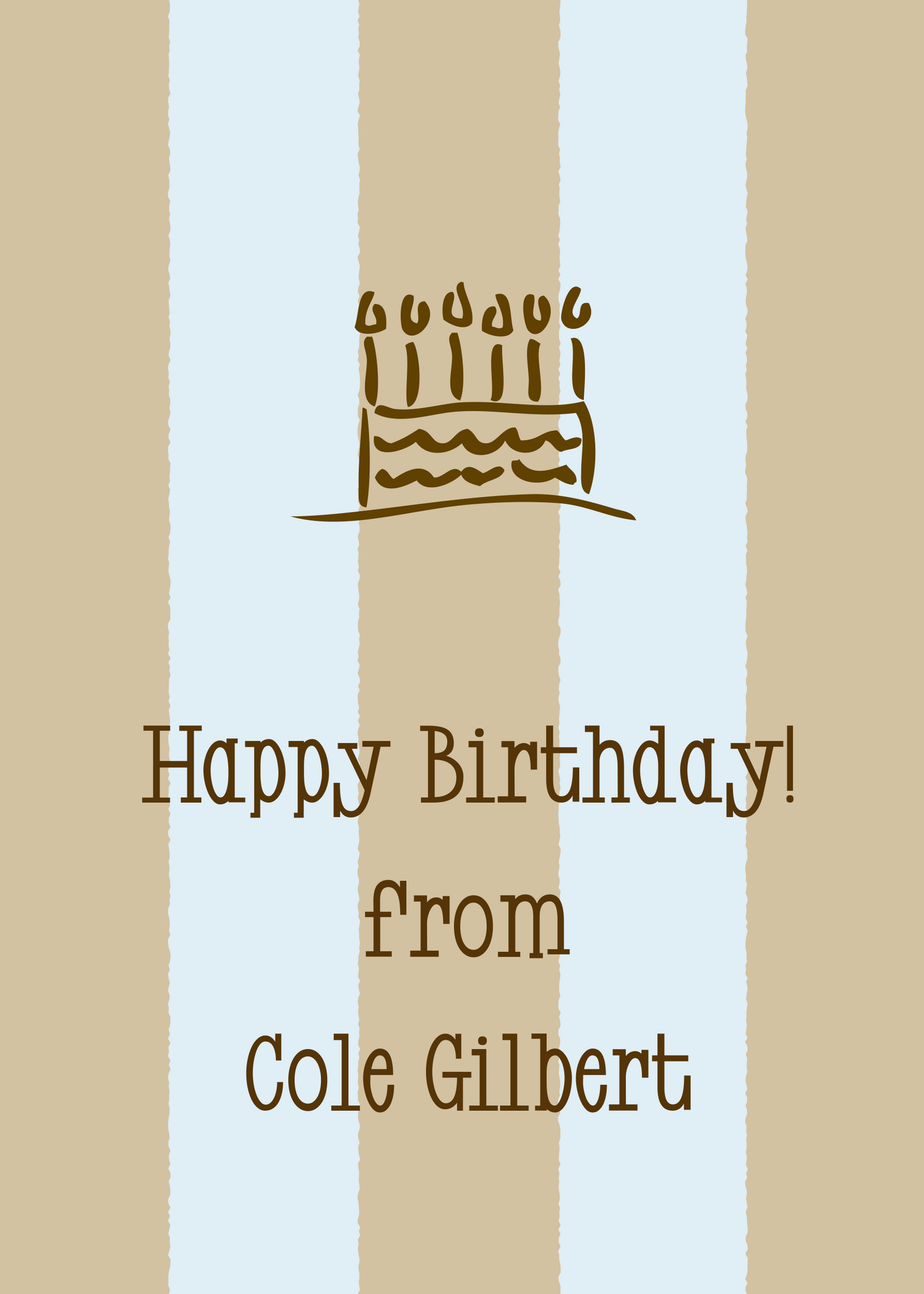 Blue and Brown Stripes Sticker