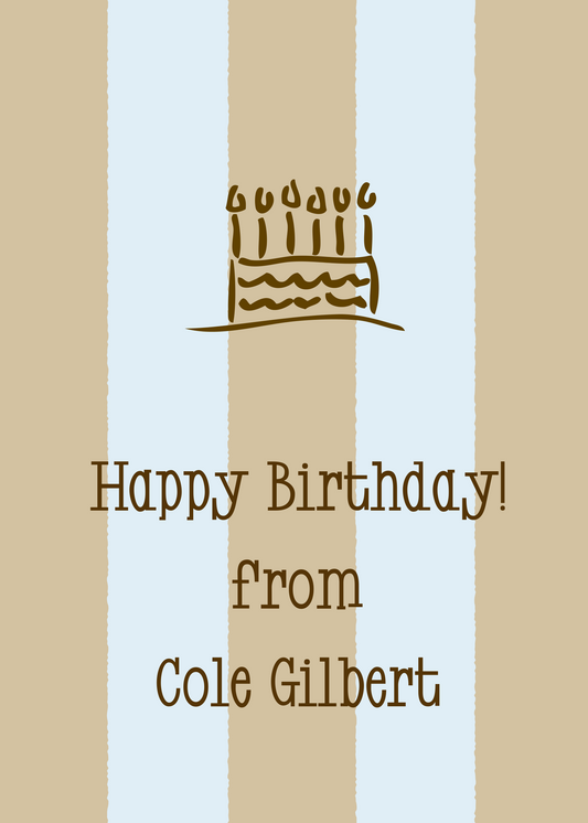 Blue and Brown Stripes Sticker