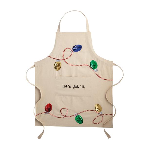 Christmas Lights Sequin Apron