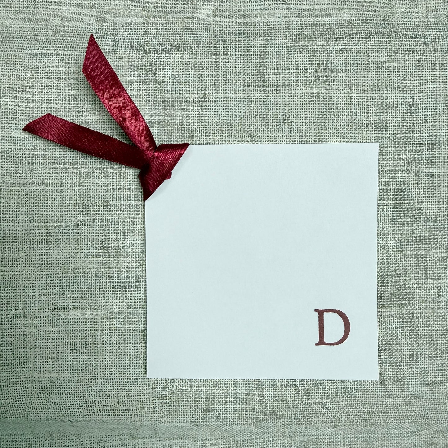 Square initial gift tags