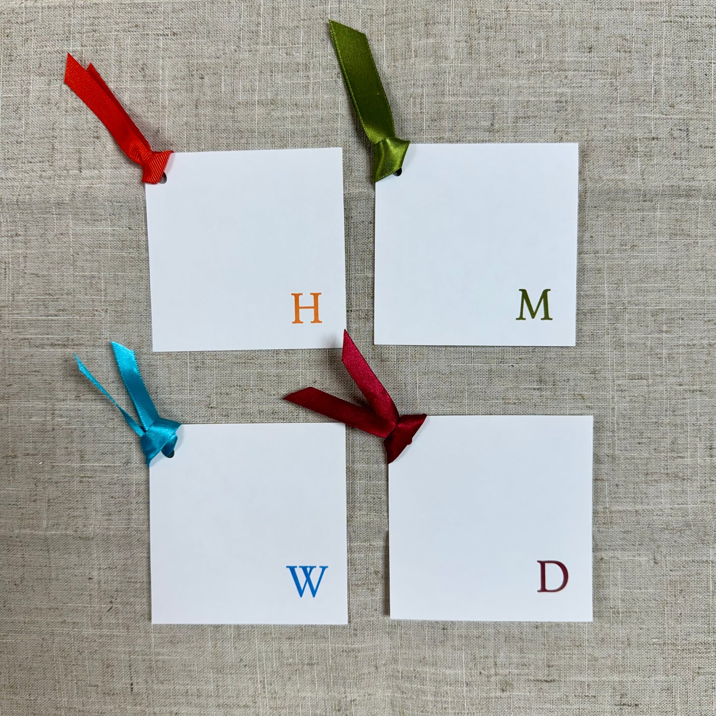 Square initial gift tags