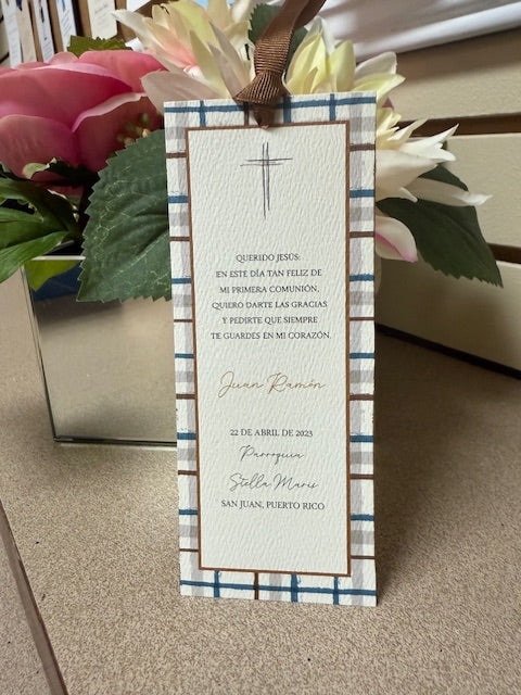 Bookmark Blue & Brown Squares Border