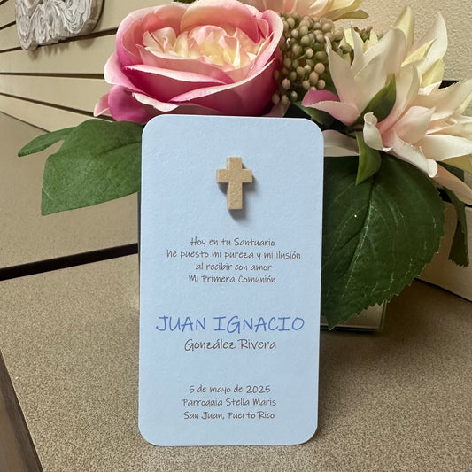 Bookmark Blue Wood Cross