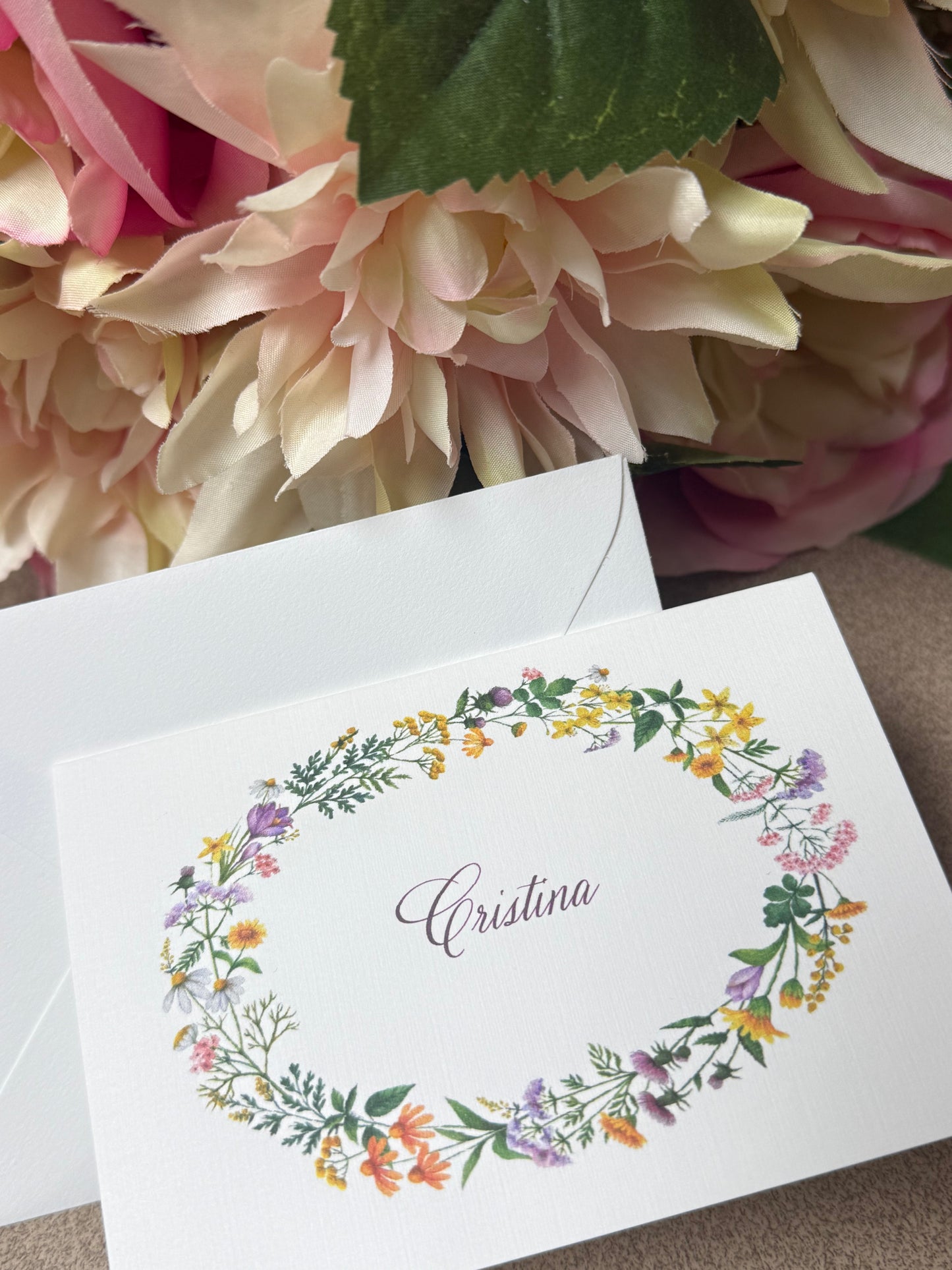 Folded Flower Thank you card