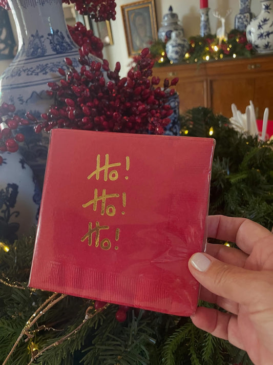 Ho Ho Ho Beverage Napkin Box of 25