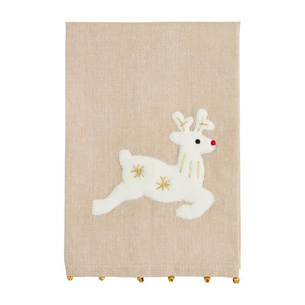 Reindeer Neutral Applique Towel