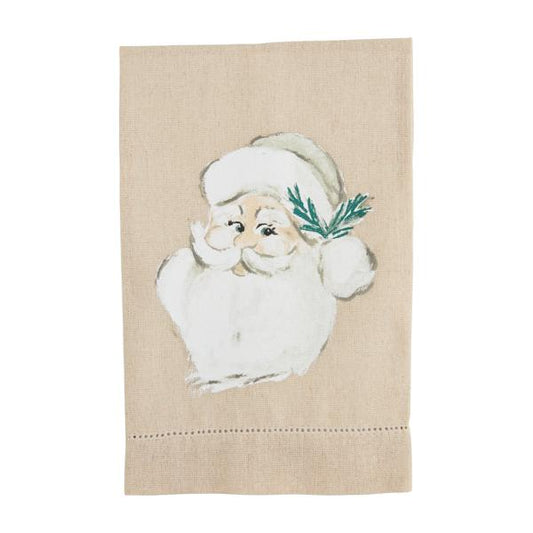 White Santa Painted Towel