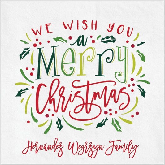 Merry Christmas Cocktail Napkin