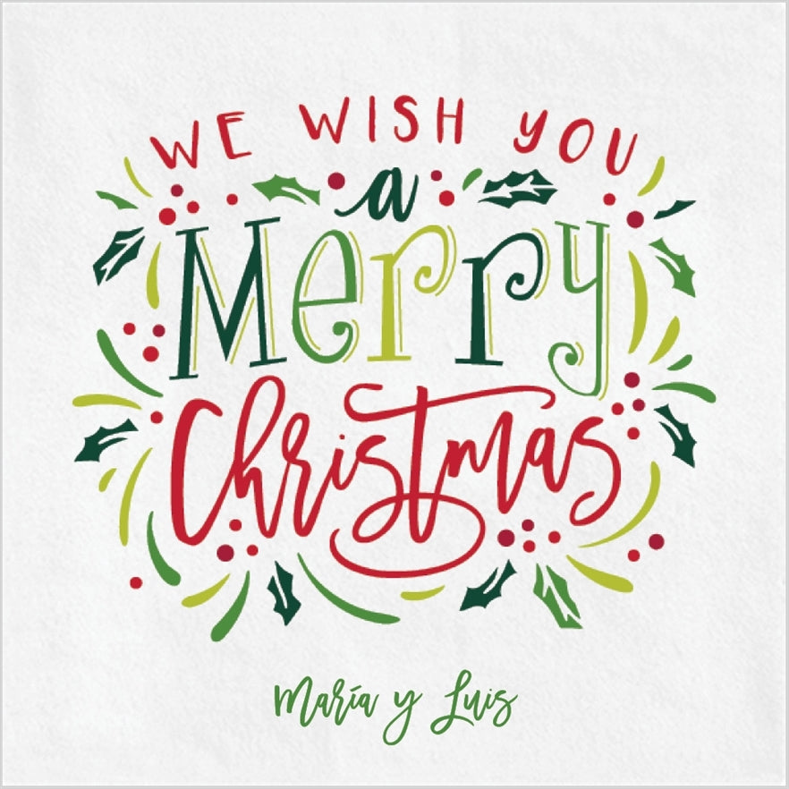 Merry Christmas Cocktail Napkin