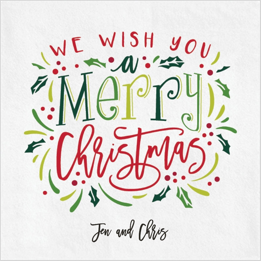 Merry Christmas Cocktail Napkin