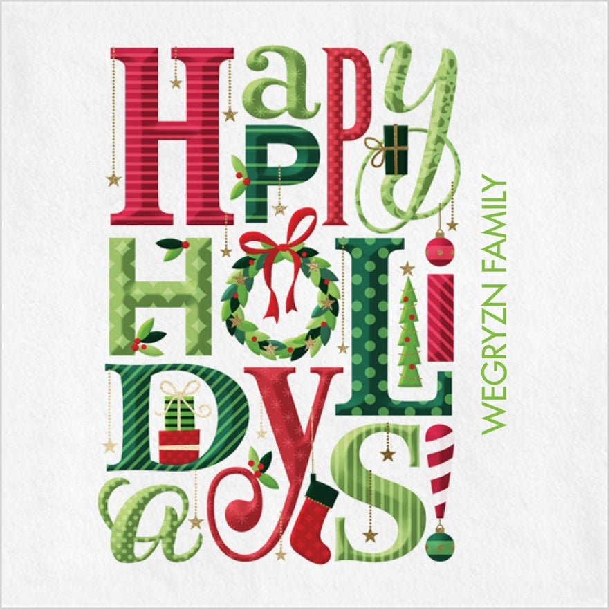 Happy Holiday Cocktail Napkin