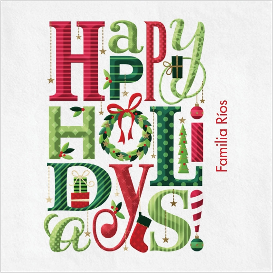 Happy Holiday Cocktail Napkin