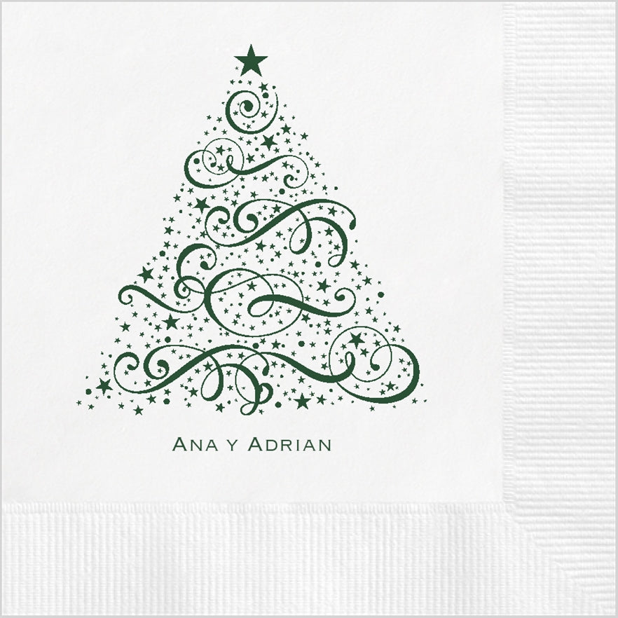 Christmas Tree Cocktail Napkin