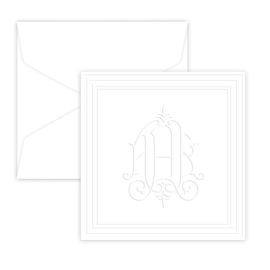 Gift Enclosures white/Monogram Blind Embossed