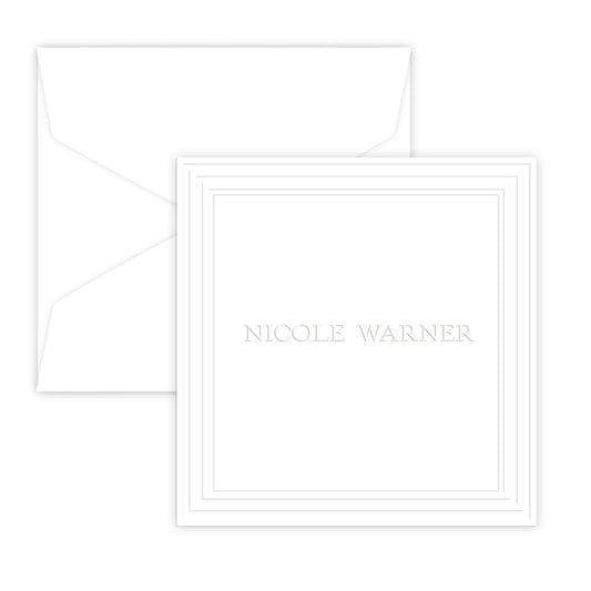 Gift Enclosures white/Monogram Name Blind Embossed