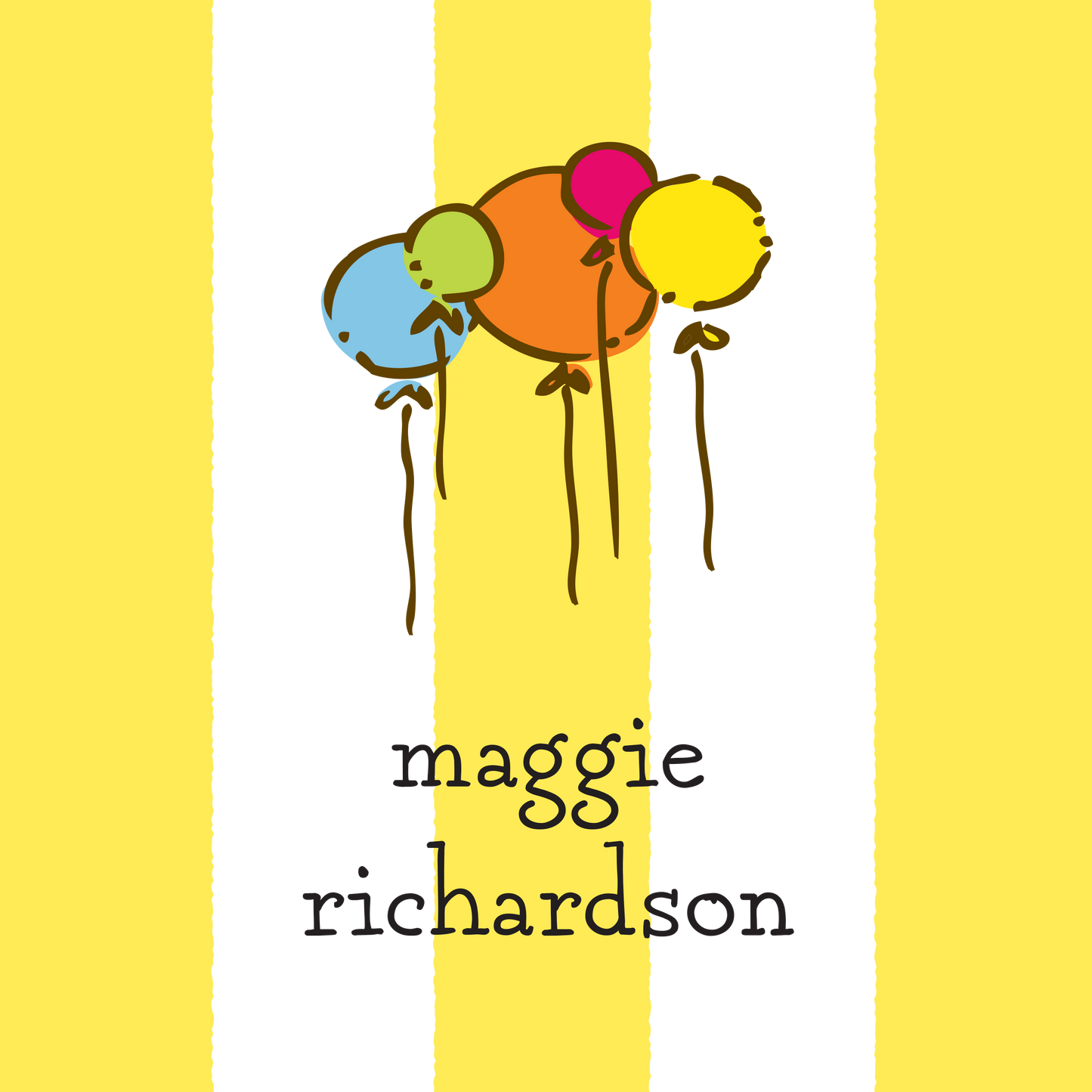 Yellow and White Stripes Sticker
